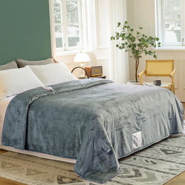 Heated Blanket, 4 Heat Levels Electric Blanket, Grey