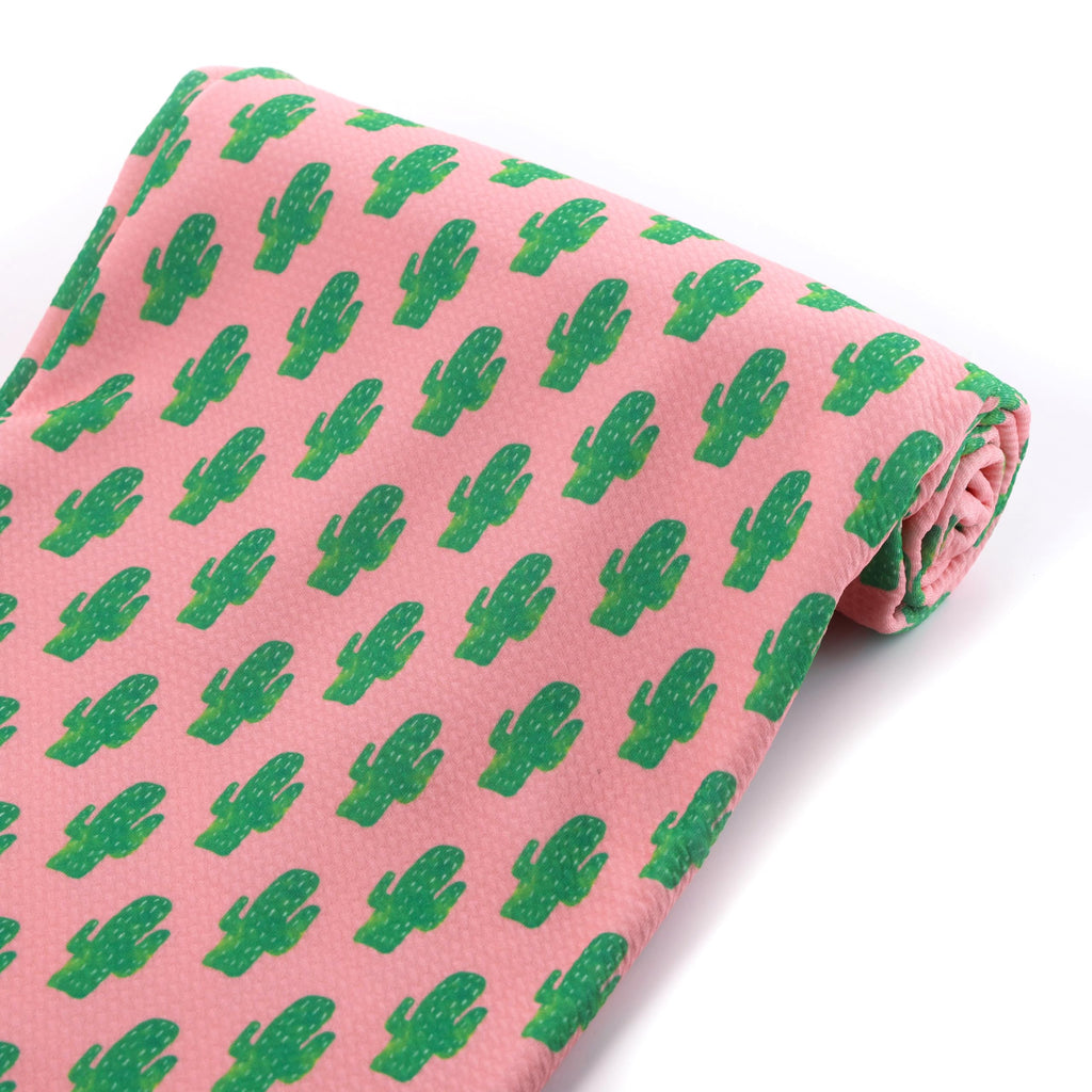 Coral Watercolor Cactus Liverpool — Fabric | Casa Home Living