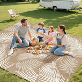 Waterproof Outdoor Rug 8x10, Reversible Plastic Straw Patio Camping Rug, Indoor Outdoor RV Mat Carpe