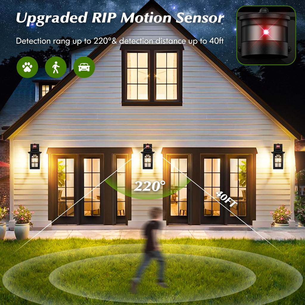 2-Pack Motion Sensor Outdoor Wall Lights, Modern Porch Lights