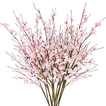 12 Pcs Artificial Cherry Blossom Flowers, 39", Pink