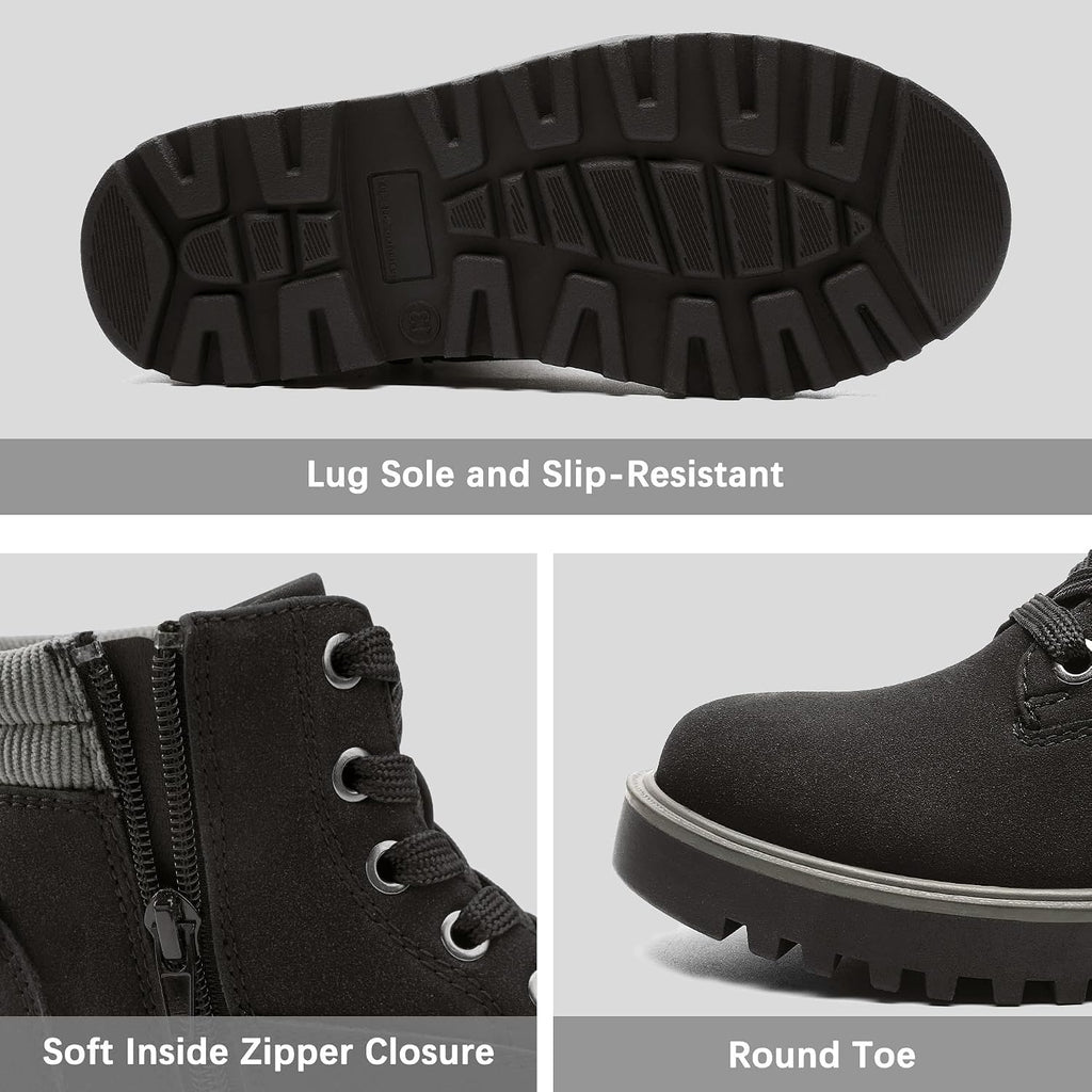 Girls Boys Combat Hiking Snow Ankle Boots