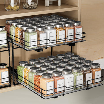 Pull Out Spice Rack, Spice Rack Organizer, Pull Out Spice Racks for Inside Cabinets, Height Adjustable Heavy
