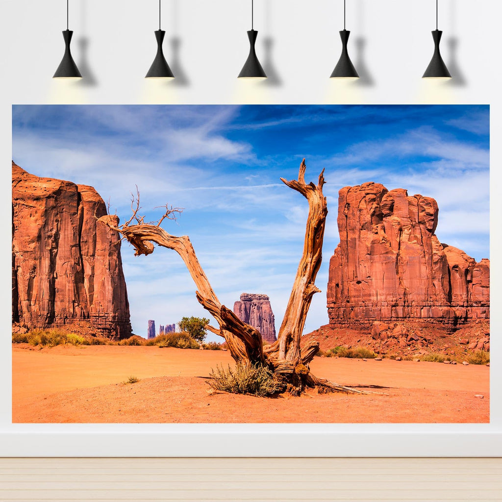 Reptile Habitat Background Desert Clear Blue Sky Backdrop Sandstone Rock Mountain Scenery Terrarium Background