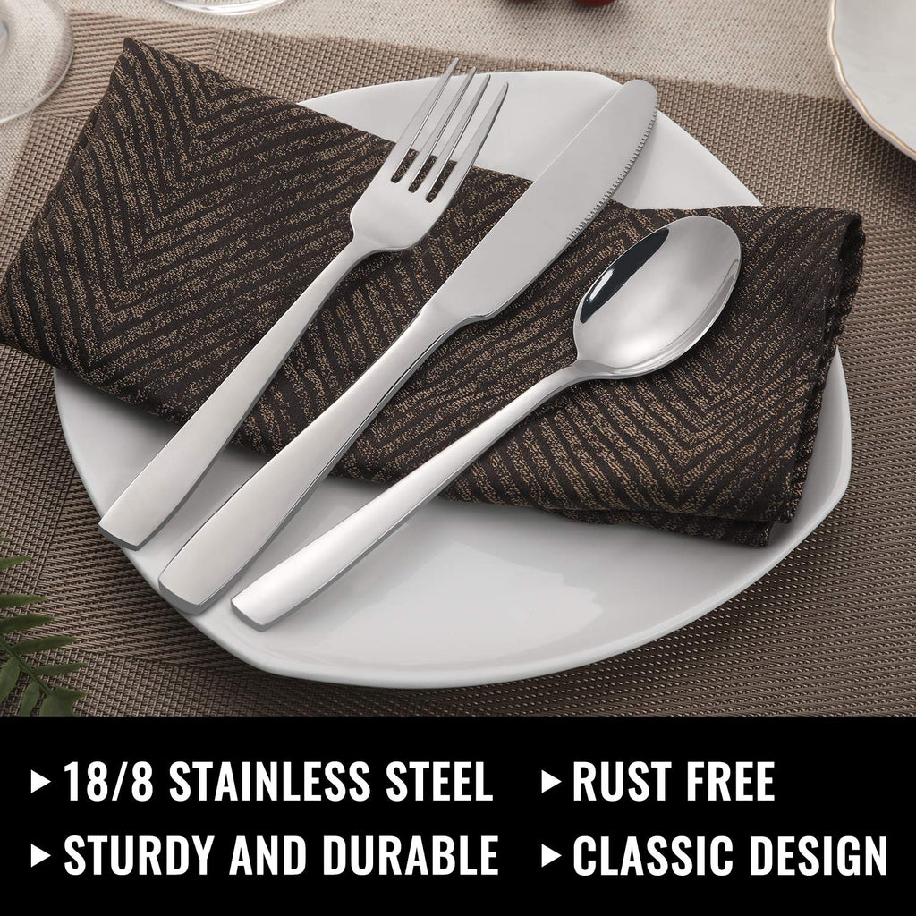 72-Piece Silverware Set for 12, Stainless Steel Flatware Cutlery Set Kitchen Restaurant Hotel, Mirror Polished