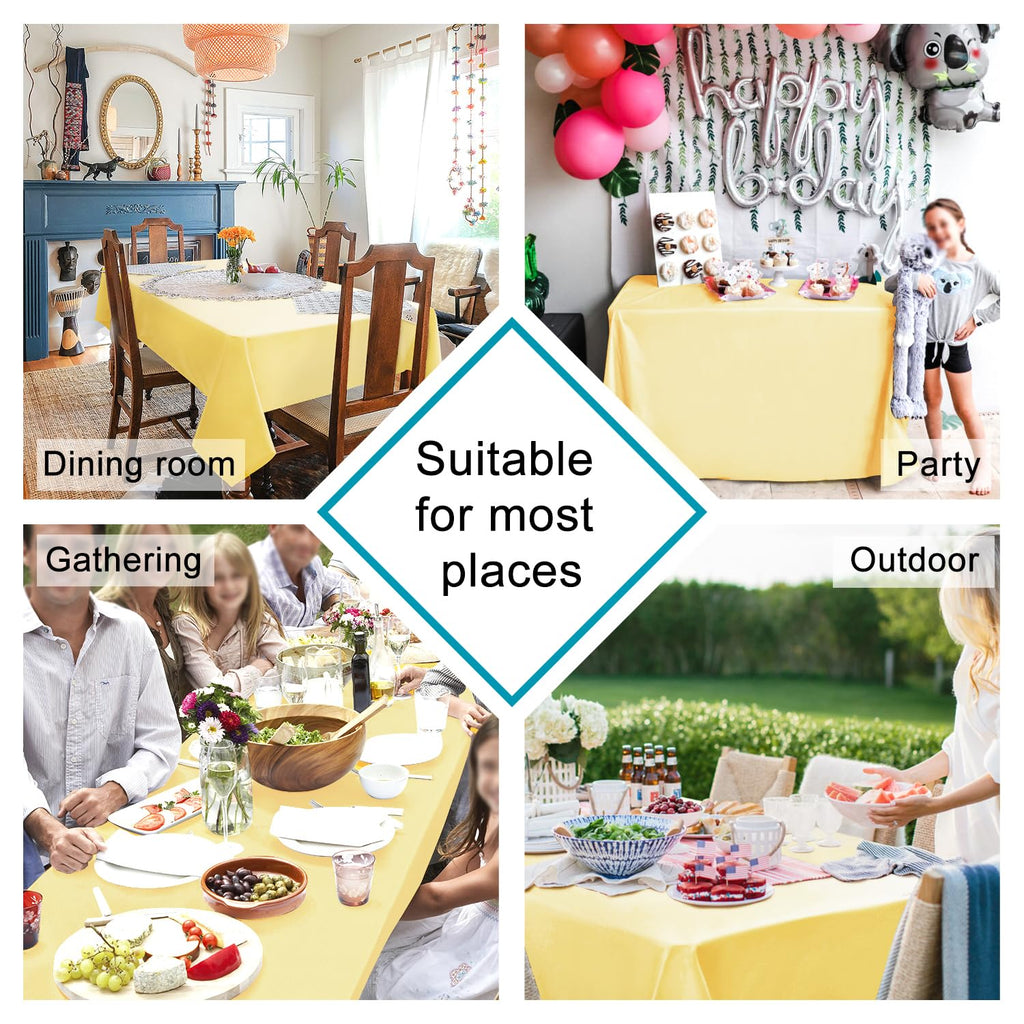 Light Yellow Rectangle Tablecloth, 60 x 84 Inch, 1 Pack