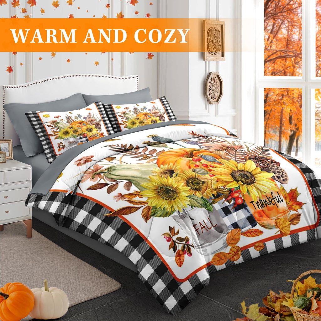 Fall Comforter Set with Sheets, 5 Pieces Buffalo Bedding