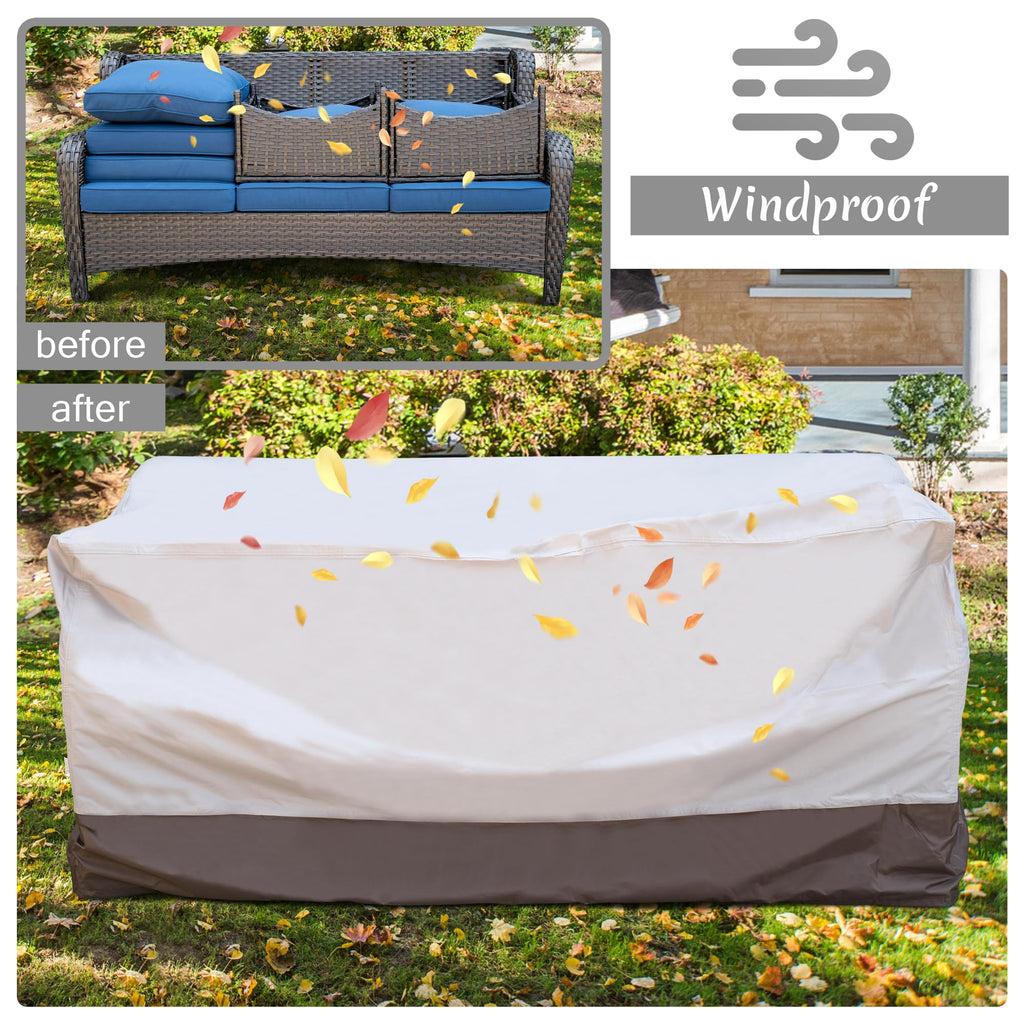 Patio Furniture Covers, Outdoor Waterproof Cover for 3-Seater Sofa and Ottomans, Sectional Couch Chair Table General