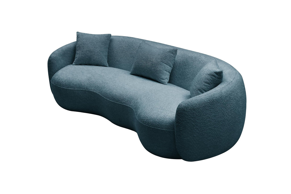 Curved Sofa Couch, 93.6" 3-Seater ModernCouch CurvedSofas Boucle Sectional SofaCouch, Comfy Cloud Upholstered