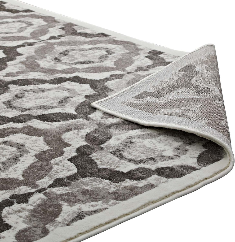 Kalinda Rustic Vintage Moroccan Trellis Area Rug in Brown, Beige and Ivory