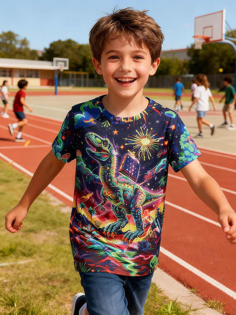 Boys 3D Graphic T-Shirts Short Sleeve Crew Neck Tees