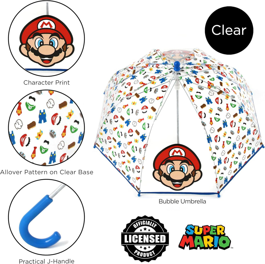 Kids Umbrella for Boys and Girls Dome clear bubble umbrellas for Rain Windproof & Transparent with Easy Grip Handle