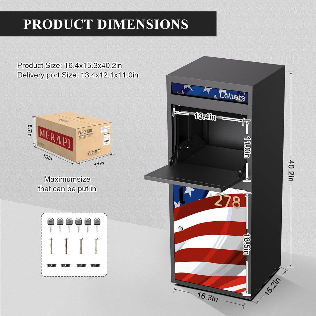 Patriot Heavy-Duty Parcel Fortress - Max Security Anti-Theft Delivery Box with Lock
