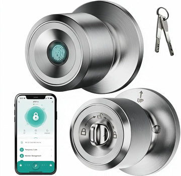 Fingerprint Door Knob, Rechargeable Keyless Smart Lock