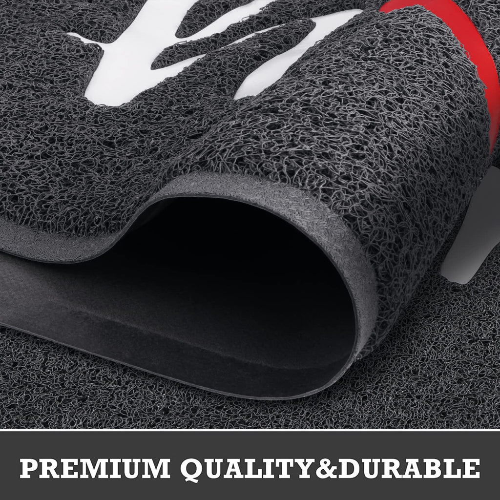 Black Door Mat Welcome Mats Home Non-Slip Doormat Low-Profile Floor Mat for Yard, Garage, High Traffic Areas