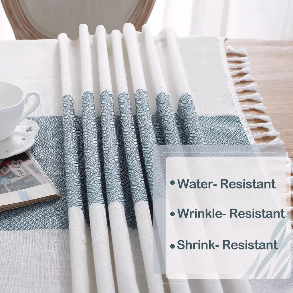 Tablecloth for Dining Table Rustic Farmhouse Kitchen Tables Cloth Coffee Tablecover, Cotton Linen Fabric Small