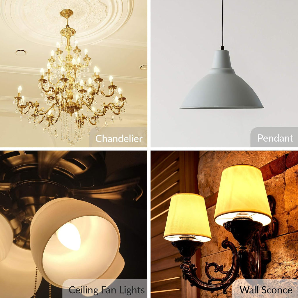 LED B11 C37 5W Candelabra Light Bulb E12 Base, 2700K, 6 Pack