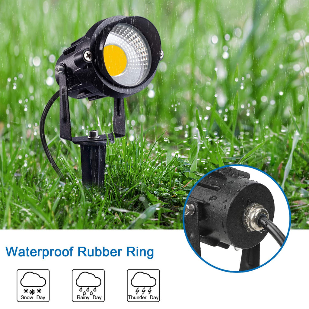 LED Outdoor Spotlight 12W Landscape Lighting 120V AC Waterproof Landscape Lights Spot Lights for Yard with Spiked