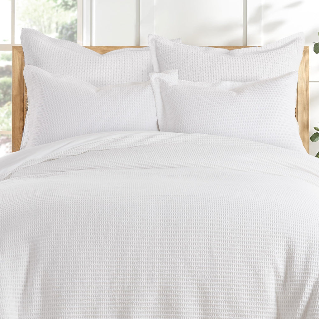 Cloud Waffle Bright White Euro Shams - Waffle Weave - Bright White - Euro Sham Set of 2 (26x26in.), No Insert- Cotton