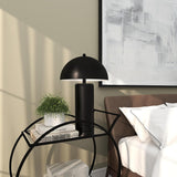 Deco 79 Metal Room Accent Lamp Table Lamp with Dome Shade, Lamp 14" x 14" x 22", Black