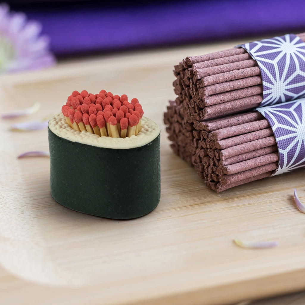 Genuine Fred FIRE ROLL Sushi Match Striker and Storage, Decorative Ceramic Match Holder