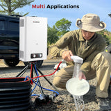 Tankless Water Heater, 5.28 GPM Propane Water Heater Camping, Outdoor for Cabin, Off-grid, Tiny House & Mobile Home