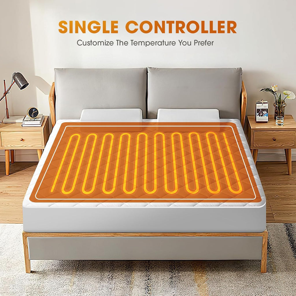 Heated Mattress Pad Twin XL, Electric Bed Warmer with Preheat