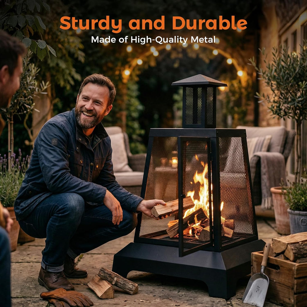28 inch Fire Pit Outdoor, Outdoor Wood Burning Fire Pit Large, Firepits for Outside Patio, Garden, Backyard