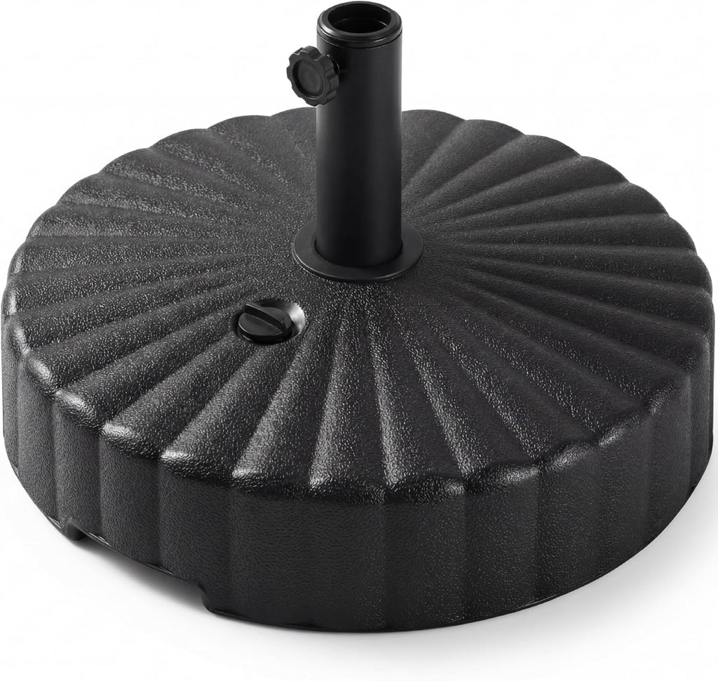 Fillable Umbrella Base Stand Scallop Pattern Plastic Patio Umbrella Base Stand, Pole Holder w/ 55lbs Weight Capacity