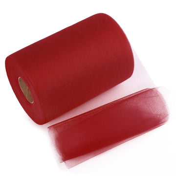 Red Tulle Mesh Ribbon 6 Inch x 100 Yards(300ft) Netting Spool Fabric Ribbon Ideal for Tutu Skirt Art Gift Wrapping