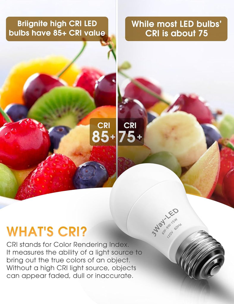3 Way LED Light Bulbs Soft White 3000K 50/100/150 Watt Equivalent