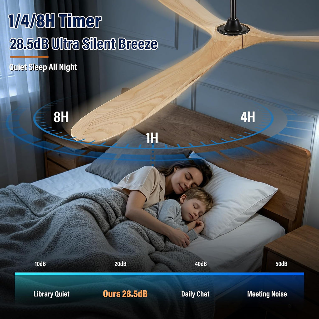 Inspired Maverick Style 84" wood ceiling fan, Matte Black