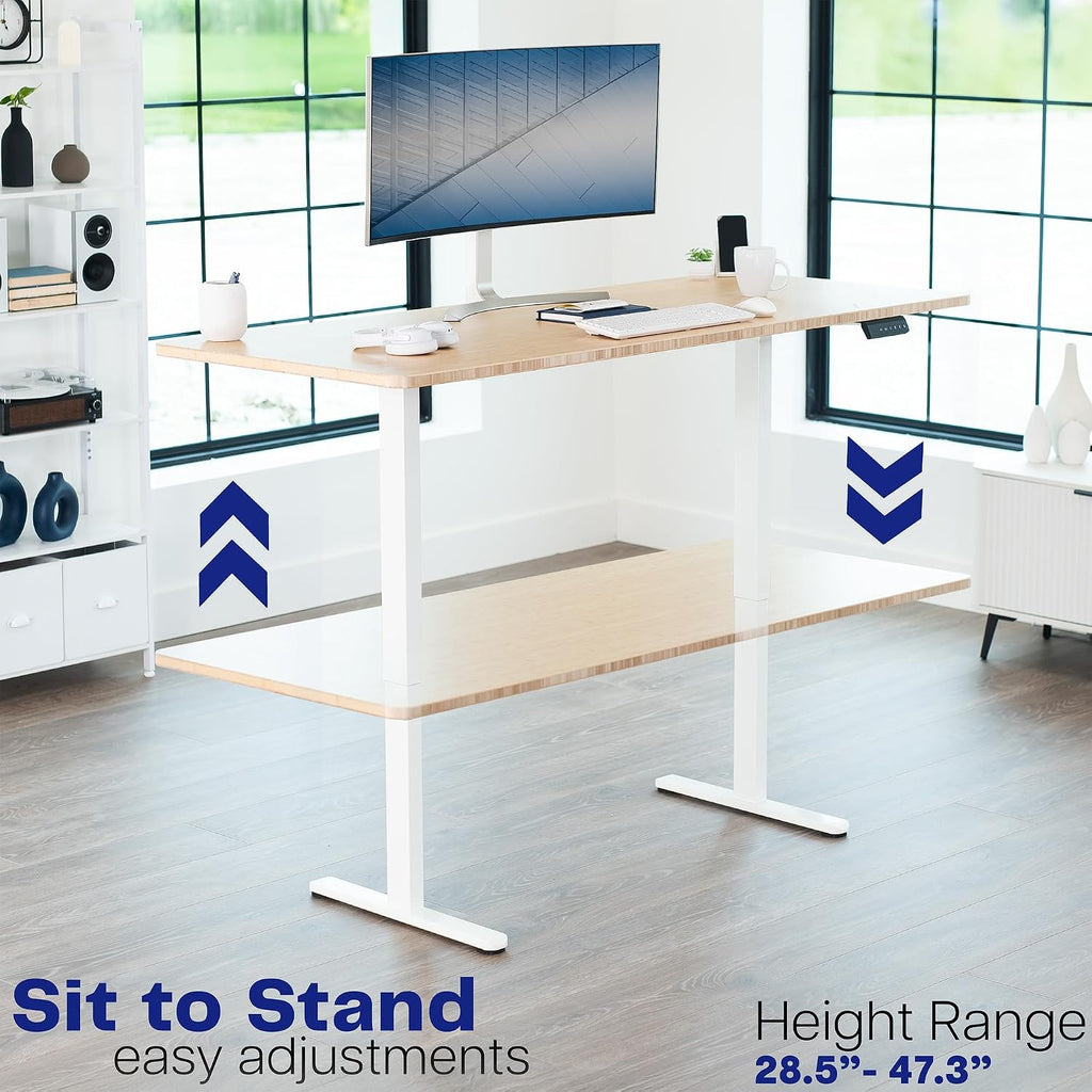 Heavy Duty Dual Motor Electric Sit Stand Desk Frame, 220 lbs Capacity, Fits up to 77 x 43 inch Tops, Memory