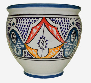 Flower Pot Moroccan Spanish Garden Drain Hole Ceramic Planter Handmade