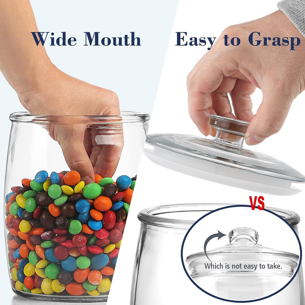 Cookie Jar, Half Gallon Glass Jars with Lids, Candy Jar - Set of 2