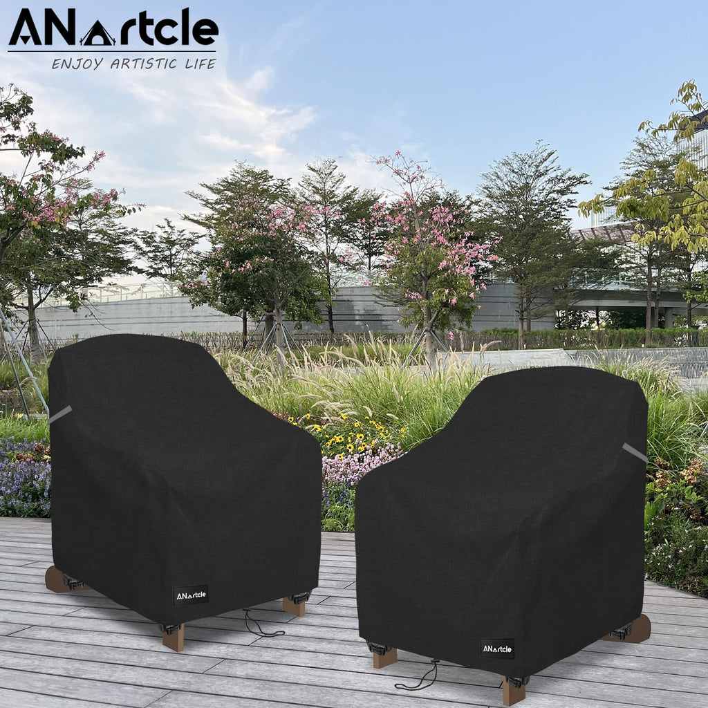 Adirondack Chair Covers 2 Pack, 600D Waterproof Heavy Duty Outdoor Chair Covers, Patio Adirondack Chair Cover(30W x 34D
