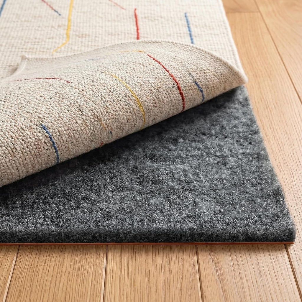 Rug Pad 9 x 12 Ft Non-Slip, Felt and Natural Rubber Backing, 1/4" Thick, Cushioned Gripper Pads, Keep Rugs in Place - Set of 108