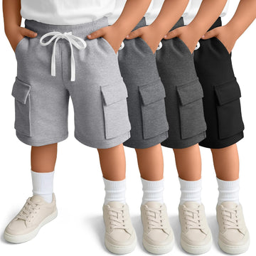 4 Pack Toddler Boys Pull-On Cargo Athletic Shorts