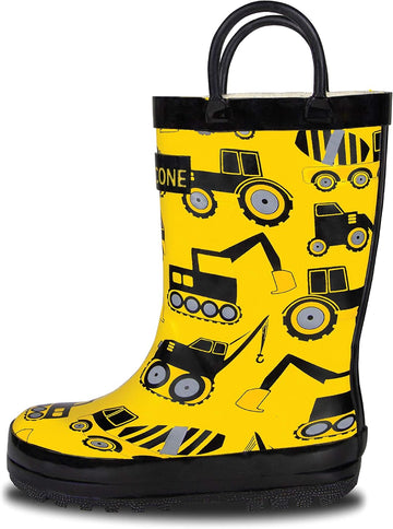 Rain Boots with Easy-On Handles in Fun Patterns for Boys and Girls