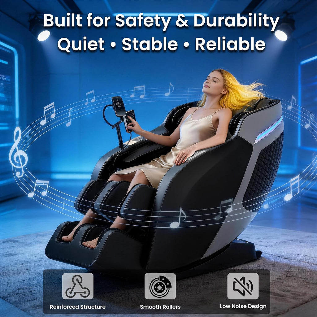 4D Massage Chair Full Body, Zero Gravity Recliner with AI Body Scan & SL Track, Air Compression, Heat Therapy, Foot