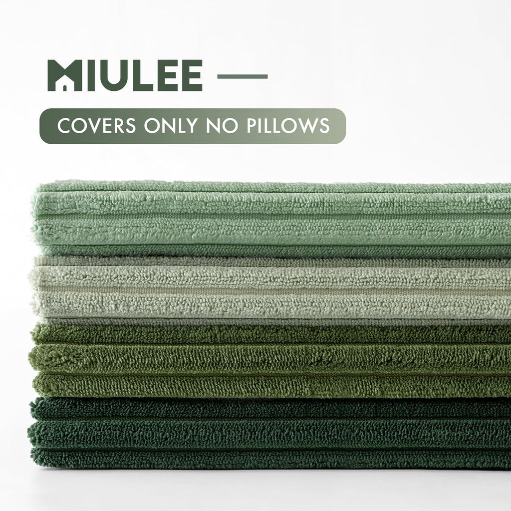 Boho Farmhouse Sage Green Throw Pillow Covers 18x18 Inch Set of 4 Mordern Nordic Cushion Covers Soft Corduroy Spring