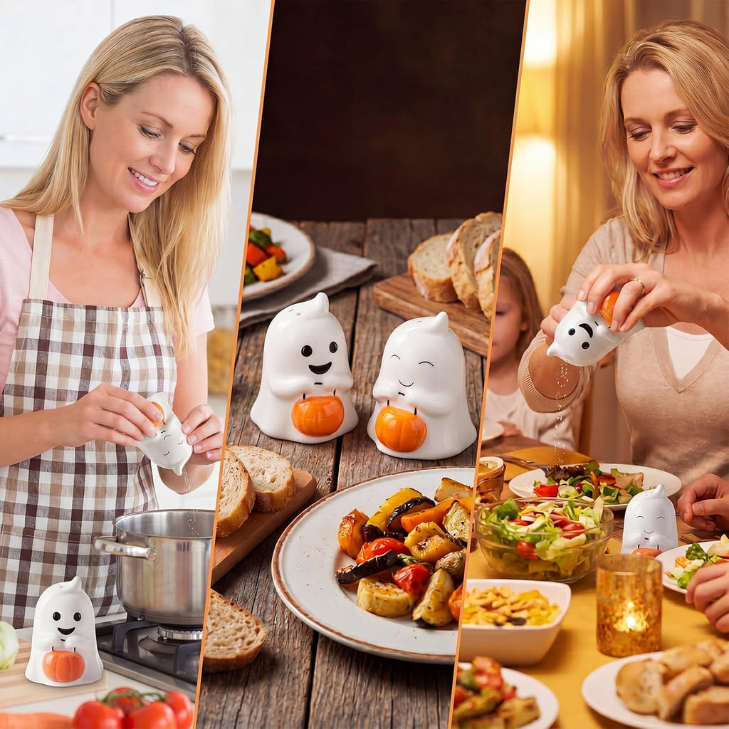 Halloween Ghost Salt and Pepper Shakers Set - Set of 2