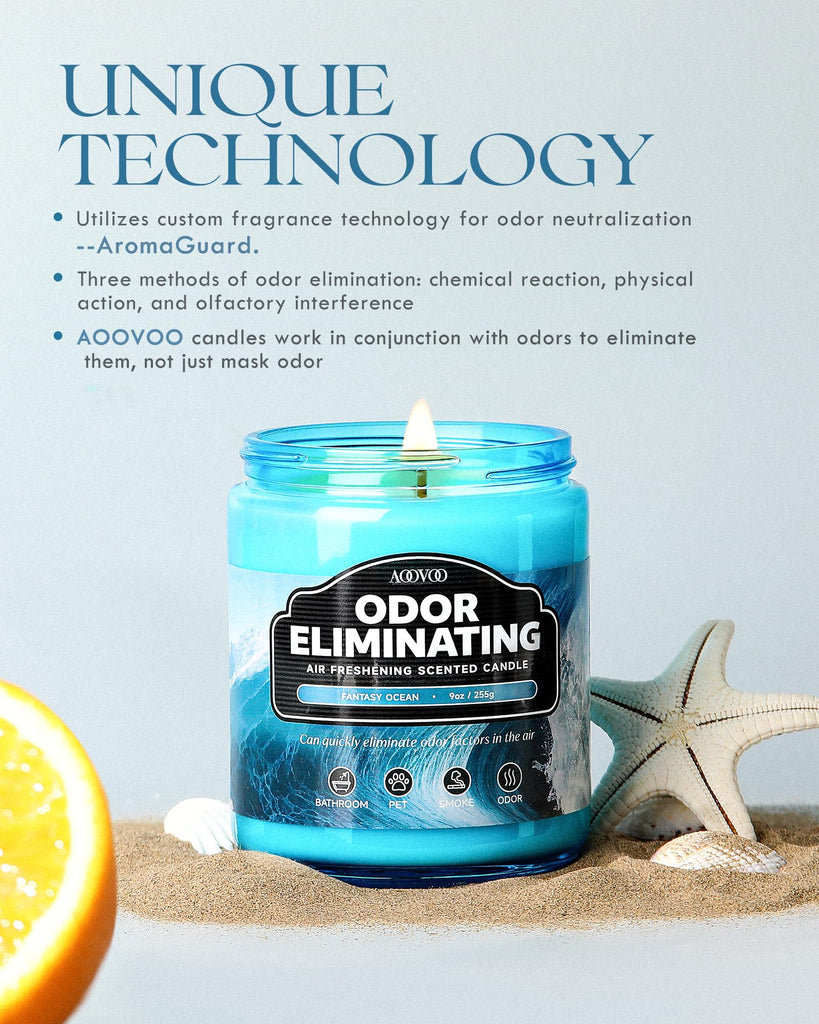 Fantasy Ocean Odor Eliminating Candle - 9 oz Soy Candles