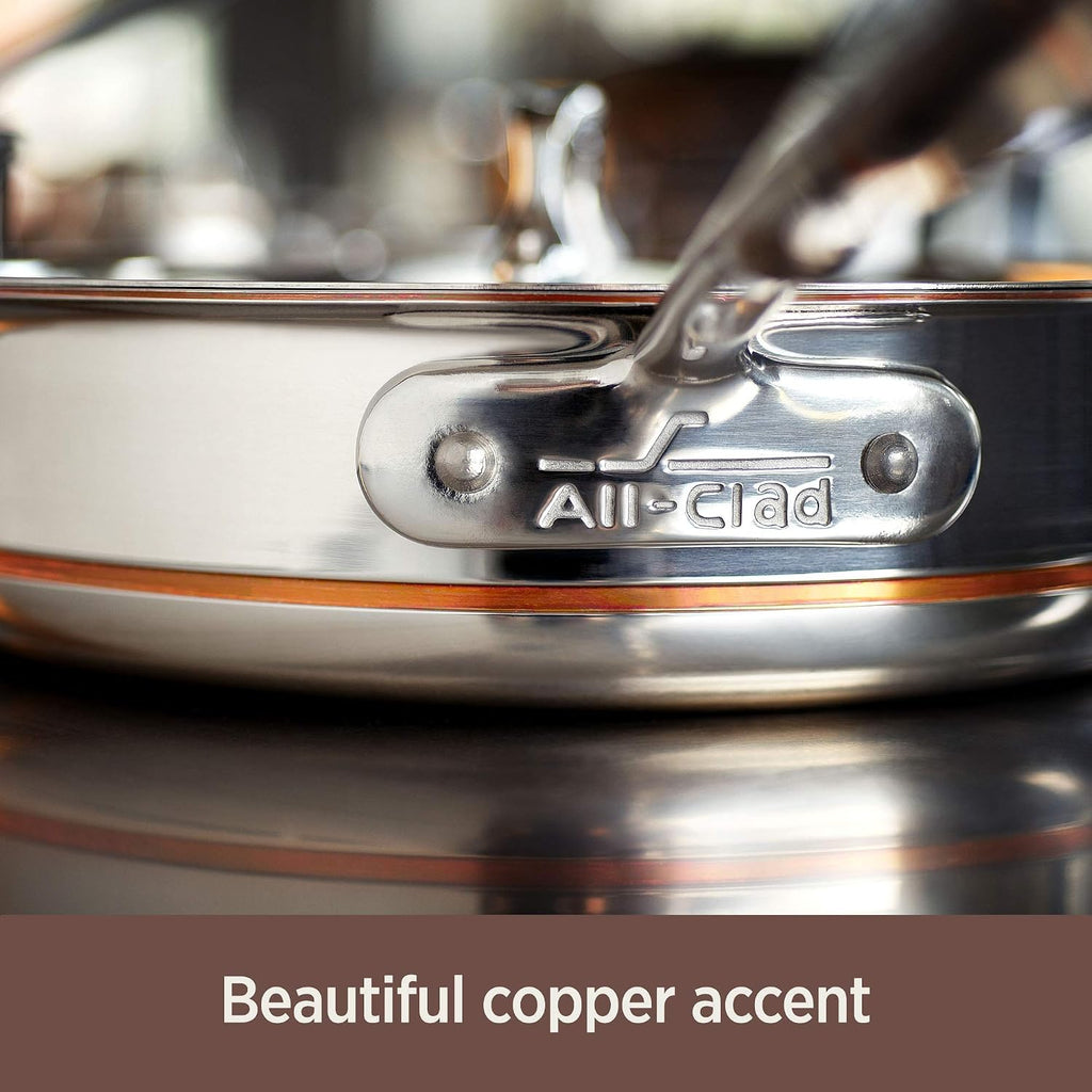 Copper Core 5-Ply Stainless Steel Cookware Set 10 Piece Induction Oven Broiler Safe 600F Pots and Pans Silver