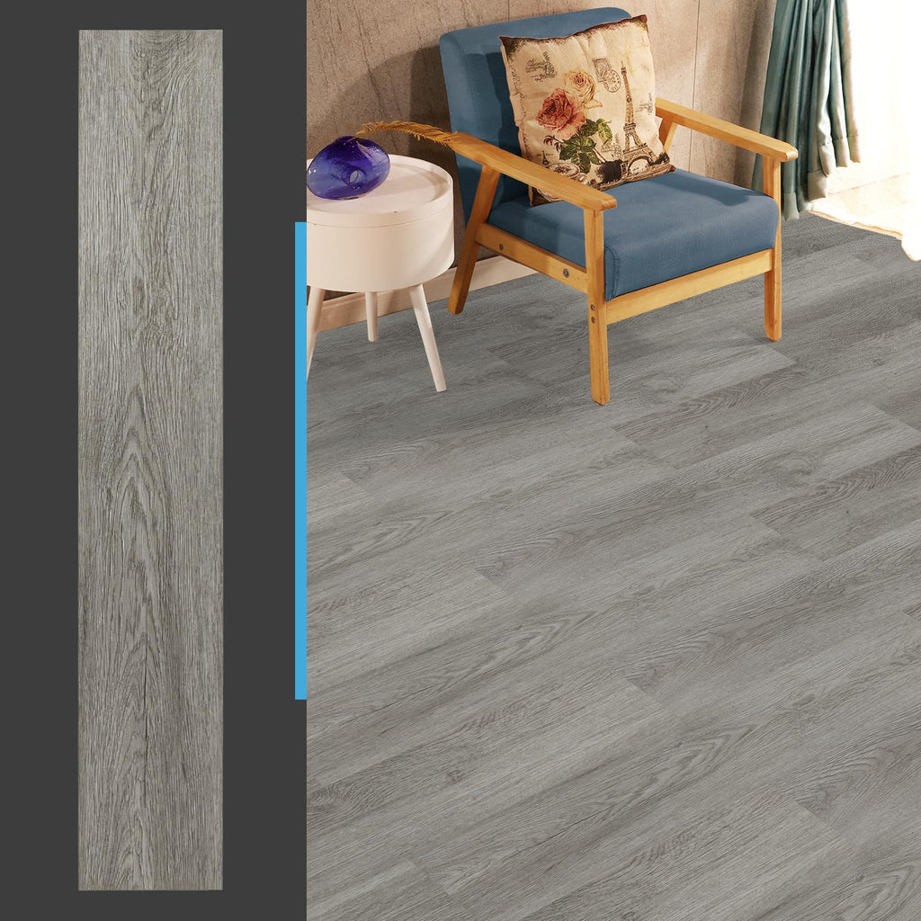 36-Pack Peel and Stick Vinyl Floor Tiles (54 Sq.Ft), Deep Gray