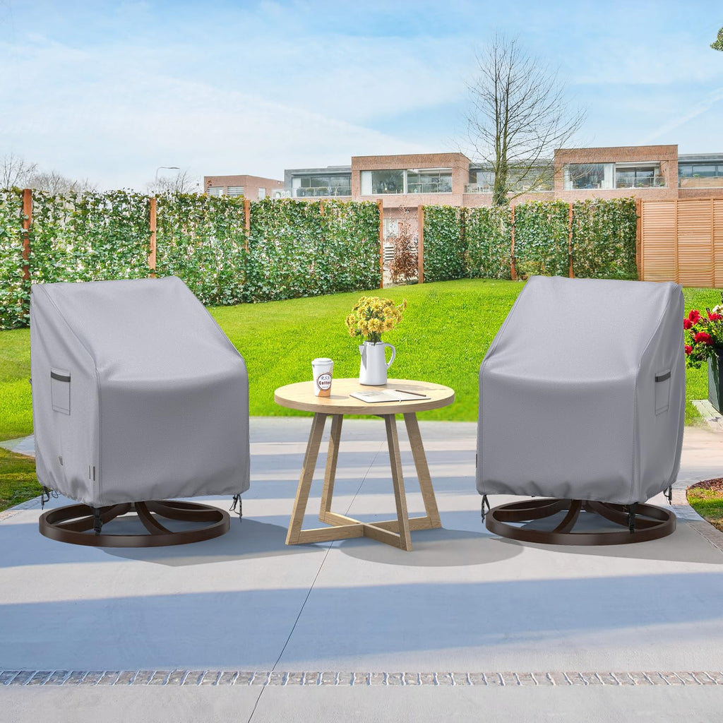 Swivel, 2 Pack Waterproof Outdoor Rocking Chair Covers, Lawn Patio Furniture Covers, Heavy Duty Lounge Chair Cover
