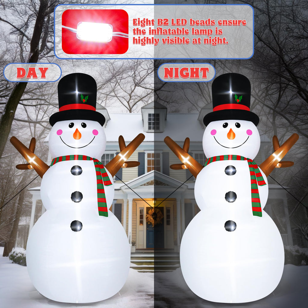 18 FT Christmas Inflatable Snowman, Giant Blow Up Snowman Outdoor Decor