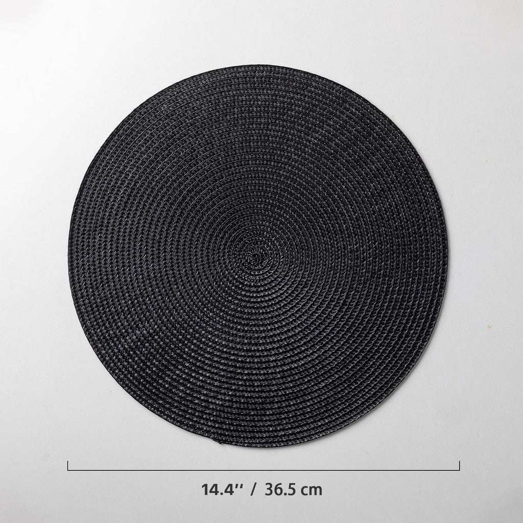 Round Placemats Set of 8 Plastic Woven Placemats Washable Wipeable Table Mats for Dining Table Heat Resistant