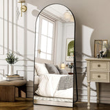 57" x 20" Arched Full Length Mirror - Wall Mounted/Floor Mirror Aluminum Alloy Frame Full Body Mirrors Living Room