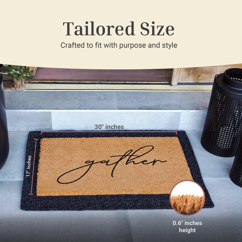 Door Mat - Welcome Mat for Front Door with Non-Slip Backing - Durable Coir Doormat - Perfect for Outside Entrance and